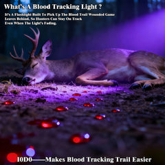 xcvoc Rechargeable Blood Tracking Light for Night Hunting 2000 Lumens Blood Trail Tracking Flashlight Gifts for Hunter Christmas Gifts for Men/Husbands/Fathers/Brothers/Friends Blood Tracking Light For Deer Blood Flashlight Rechargeable U1