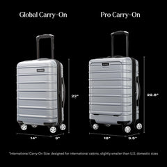 Samsonite Omni 2 International Carry-On Luggage with 360° Spinner Wheels - Scratch Resistant Hardshell - TSA, Airline-Approved - Expandable Polycarbonate Shell for Lightweight Travel - Artic Silver Arctic Silver Carry-on Spinner U1