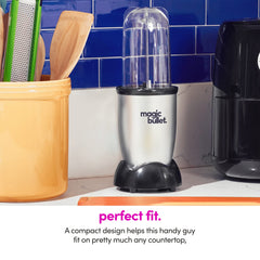 Magic Bullet Blender, Small, Silver, 11 Piece Set Silver/Black 11 Piece Blender Set U1