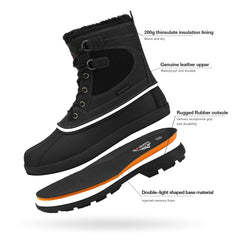 NORTIV 8 Men's Waterproof Winter Snow Boots Black Avenue Size 13 M US U1