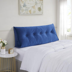Sweet Home Collection Wedge Pillow Headboard - Bed Wedge Pillow for Headboard - Large & Versatile Triangle Cushion Reading Support Pillow, Full - 54", Blue Blue Full - 54" U1