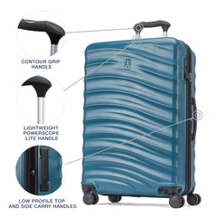 Travelpro Maxlite Air V2 Hardside Expandable Checked Luggage, 8 Spinner Wheels, Lightweight Hard Shell Suitcase, TSA lock, Teal, Checked Medium 25-Inch Teal Checked Medium 25-Inch U1
