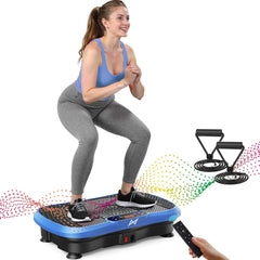 AXV Vibration Plate Fitness Platform Exercise Machine Vibrating Shaking Full Body Shaker Workout Vibrate Stand Shake Board Sport for Weight Loss Fat Burner for Gym Home Office BLUE U2