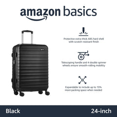 Amazon Basics 24-Inch Hardside Spinner, Black U1