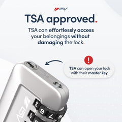 TSA Approved Luggage Travel Lock, Set-Your-Own Combination Lock for School Gym Locker, Luggage Suitcase Baggage Locks, Filing Cabinets, Toolbox, Case (Silver, 2 Pack) U1