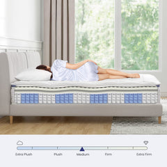 Dourxi Twin Mattress, 12 Inch Hybrid Mattress in a Box with Gel Memory Foam, Individually Pocketed Springs for Support and Pressure Relief - Medium Plush U1