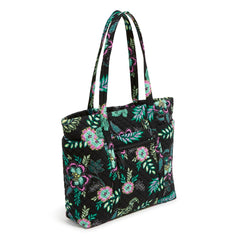 Vera Bradley Women's Cotton Deluxe Vera Tote Bag, Island Garden - Recycled Cotton, One Size U1
