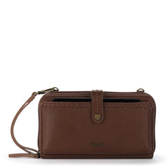 The Sak Iris Large Smartphone Crossbody Bag in Leather, Convertible Wristlet Purse Design - Whiskey Whiskey Large U1