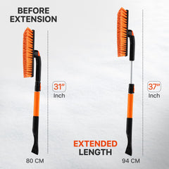 Utopia Home 31" to 37” Extendable Snow Brush for Car and Ice Scrapers for Car Windshield, 360° Rotation Brush Head Snow Broom for Truck and SUVs with Ergonomic Foam Grip U1