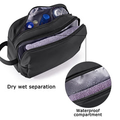 BAGSMART Toiletry Bag for Men, Travel Toiletry Organizer Dopp Kit Water-resistant Shaving Bag for Toiletries Accessories, Door Room Essentials,Black-basic Black-basic Medium U1