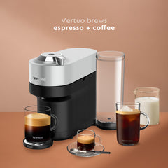 Nespresso Vertuo Pop+ Deluxe Coffee and Espresso Machine by De'Longhi, 120 Volts, Silver Silver Silver U1