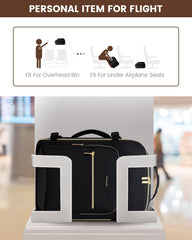 LOVEVOOK Travel Backpack for Women & Men 40L,Airline Approved Carry On Backpack Travel Essentials,TSA Carry on Luggage,Waterproof Personal Item Travel Bag,Suitcase with 3 Packing Cubes,Black-Black Black-black Large-40L-4Pcs U1