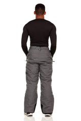 Arctic Quest Mens Snow Ski Waterproof Softshell Snowboard Pants Outdoor Hiking Zipper Bottom Windproof Warm Snow Pants, Grey Heather, Large U1