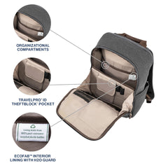 Travelpro Platinum Elite Laptop Travel Backpack, Fits up to 16 Inch Laptop, Business, Water Resistant, Men and Women ( Grey , 16 Inch ) Grey 16 Inch U1