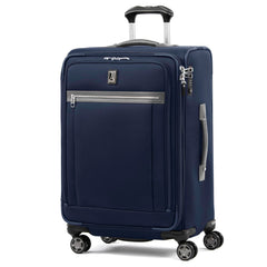 Travelpro Platinum Elite Softside Expandable Checked Luggage, 8 Wheel Spinner Large Suitcase, TSA Lock, Men and Women ( Dark Blue , Checked-Medium 25-Inch ) Dark Blue Checked Medium 25 Inch U1