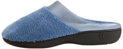 Isotoner Women's Microterry PillowStep Satin Cuff Clog Slippers Denim Medium 7 5 8 B M US U2