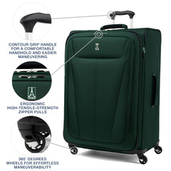Travelpro Maxlite 5 Softside Expandable Luggage with 4 Spinner Wheels, Lightweight Suitcase, Men and Women, Forest Green, Checked-Large 29-Inch Green Forest Checked-Large 29-Inch U1