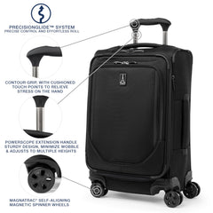 Travelpro Crew Classic Lightweight Softside Expandable Carry on Luggage, 8 Wheel Spinner Suitcase, Men and Women, Carry On 21-Inch, Black Black Carry On U2