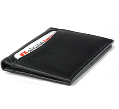 Alpine Swiss Thin Front Pocket Wallet Business Card Case 2 ID Window 6 Card Slot Black Black One Size U1