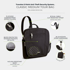 Travelon Anti-Theft Classic Medium Tour Bag Midnight One Size U1