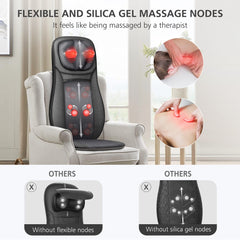 Snailax shiatsu Neck & Back Massager with Heat, Full Back Kneading Shiatsu or Rolling Massage, Massage Chair pad with Height Adjustment, Back Massager for Neck and Shoulder Grey and Black 1 Count (Pack of 1) U2