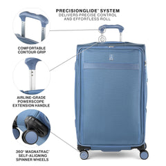 Travelpro VersaPack+ Lightweight Softside Expandable Checked Luggage, 8 Spinner Suitcase, TSA Lock, Men and Women, Checked Large 29-Inch, Elemental Blue U1