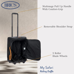 Bric's My Safari 21" Rolling Duffle - 001 Black One_Size BLACK/COGNAC One_Size U1