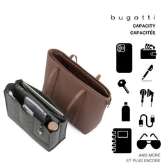 Bugatti Pure Collection Tote Bag for Women, Girls, and Teens, Vegan Leather Purse with Removable Laptop Sleeve For Work, School, or Travel, Fits Tablets, Phone, Wallet and More, Pink Pink Large U1