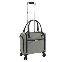 London Fog Oxford III 15" 8-Wheel Under Seat Bag Olive Houndstooth Olive Carry-On 15-Inch U3