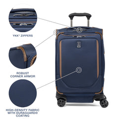 Travelpro Crew Classic Lightweight Softside Expandable Carry on Luggage, 8 Wheel Spinner Suitcase, Men and Women, Carry On 21-Inch, Patriot Blue Patriot Blue Carry On U1
