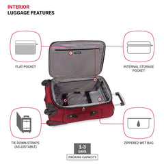 SwissGear Sion Softside Expandable Luggage, Burgundy, Carry-On 21-Inch U1