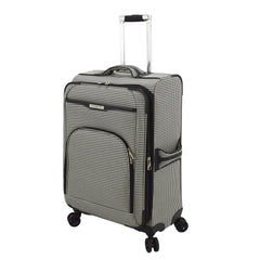 London Fog Oxford III 2 Piece Set (Cabin Bag and 25" Spinner), Black White U1