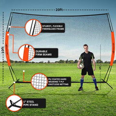 Lacrosse Backstop 12 x 9 Feet Lacrosse Net, Baseball Softball Practice, Perfect Training Net, Soccer Net, Basketball Net, Baseball Net, Pitching Net, Softball Net W/Bag 12x9 Feet 10 x 20 ft U1