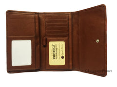 Osgoode Marley RFID Checkbook Wallet Brandy U1