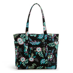 Vera Bradley Women's Cotton Deluxe Vera Tote Bag, Island Garden - Recycled Cotton, One Size U1