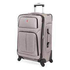 SwissGear Sion Softside Expandable Luggage, Pewter, Checked-Medium 25-Inch U1