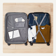 Amazon Basics 21" Hardside Carry-On Luggage, Hardshell Suitcase With Wheels, Expandable For Up to 25% More Space, With Scratch-Resistant Surface, Four Multi-directional Wheels, Black Black Carry-On U3