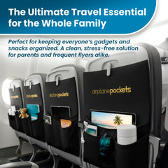 Airplane Pockets - Airplane Accessories - Plane Travel Essentials - Travel Organizer - Seat Storage Organizer - Air Travel Essentials - Seatback Organizer - International Travel Accessories Must Haves Black U1