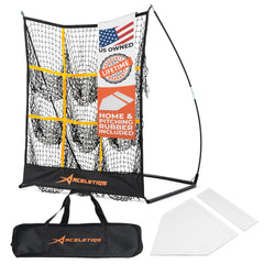 Pitching Target Baseball Net with 9 Hole Targets - Flexible Design for Portability | Baseball Pitching Net with 9 Strike Zone for Softball Training Equipment for Youth and Adults | Carry Bag Included black Large U2