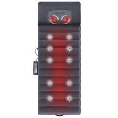 Massage Mat Vibration Pad - Full Body Vibration Mattress Pad for Bed with Rotating Shiatsu Neck Massage Pillow - 10 Vibrating Motors, 4 Warming Heating Spots - Neck, Shoulder, Back Massager U1