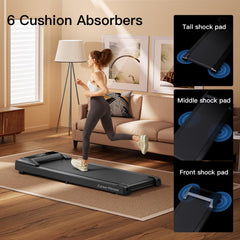CURSOR FITNESS Under Desk Treadmill, 2 in 1 Walking Pad, 2.5 HP Quiet Brushless, 265 LBS Capacity for Home and Office Workout U1