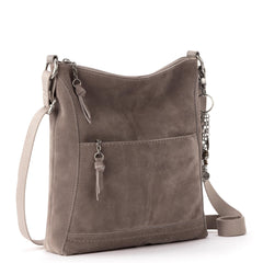 The Sak Lucia Crossbody Bag in Leather, Convertible Purse with Adjustable Strap, Mushroom Suede Mushroom Suede One Size U1