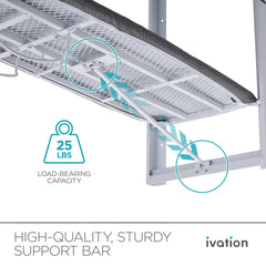 Ivation Wall-Mounted Ironing Board | Foldable 36.2” x 12.2” Ironing Station for Home, Apartment & Small Spaces | Sturdy Folding Board, Easy-Release Lever, Removable Cotton Cover & Mounting Hardware U1