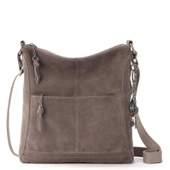The Sak Lucia Crossbody Bag in Leather, Convertible Purse with Adjustable Strap, Mushroom Suede Mushroom Suede One Size U1