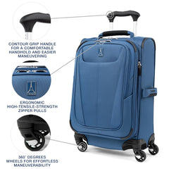 Travelpro Maxlite 5 Softside Expandable Luggage with 4 Spinner Wheels, Lightweight Suitcase, Men and Women, Ensign Blue, Compact Carry-on 20-Inch Ensign Blue Compact Carry-on 20-Inch U2