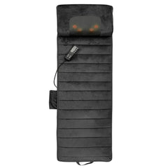 Massage Mat Vibration Pad - Full Body Vibration Mattress Pad for Bed with Rotating Shiatsu Neck Massage Pillow - 10 Vibrating Motors, 4 Warming Heating Spots - Neck, Shoulder, Back Massager Black 1 Count (Pack of 1) U2