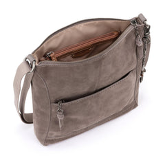 The Sak Lucia Crossbody Bag in Leather, Convertible Purse with Adjustable Strap, Mushroom Suede Mushroom Suede One Size U1