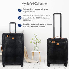 Bric's MY SAFARI 21" EXPANDABLE SPINNER - 001 BLACK BLACK/COGNAC 21 Inch Expandable U1