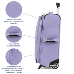 Travelpro Maxlite 5 Softside Expandable Upright 2 Wheel Luggage, Lightweight Suitcase, Men and Women Violet Carry On 22 Inch U1