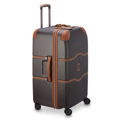 DELSEY Paris Chatelet Air 2.0 Hardside Luggage with Spinner Wheels Chocolate Brown Checked 26 Inch Trunk U2